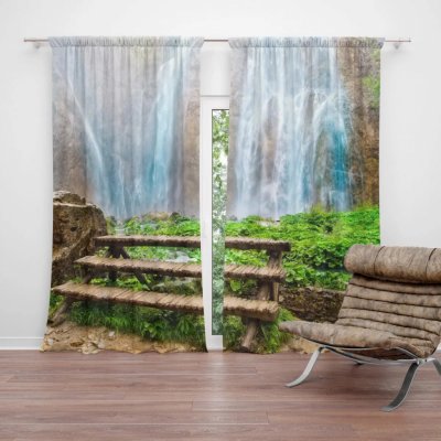 Závěsy Posezení u vodopádu: 2 ks - 140x250 cm - Sablio – Hledejceny.cz
