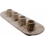 VOJA HOME Svícen TITANOR pro 4 svíce, Ø kalíšek 2,3 cm, 25 × 10 × 5 cm Barva: Krémová hnědá (styl marble) – Zboží Dáma