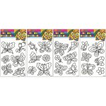 Předlohy na malování na sklo s vyvýšenou konturou motýli růže – Zboží Dáma