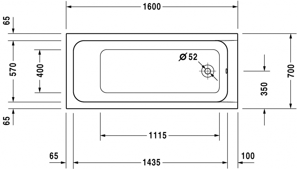 Duravit D-Code 160 x 70 cm 700096000000000