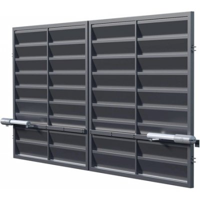 Brána POLARGOS Mistral 300 x 150 cm dvoukřídlá Zn + 7016 antracit vč. pohonu – Sleviste.cz