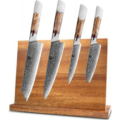 SaKuRo White Resin Kuchyňský set 4 nožů z damaškové oceli – Zboží Dáma