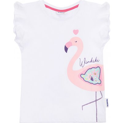 Winkiki Kids Wear dívčí tílko Flamingo bílá – Zboží Dáma
