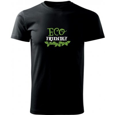 Eco friendly lístečky Klasické pánské triko černá – Zboží Mobilmania