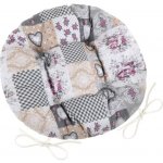 Bellatex Dita kulatý prošívaný patchwork love šedý 40 cm – Zboží Dáma