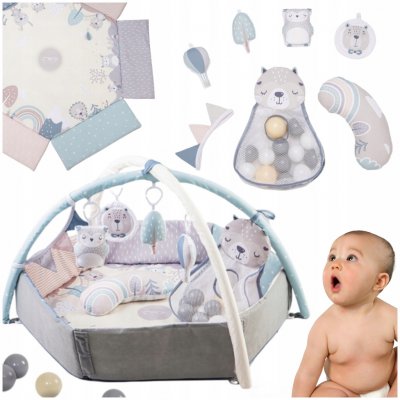 MoMi PASTEL 3v1 vzdělávací podložka pro děti ohrádka – Zbozi.Blesk.cz