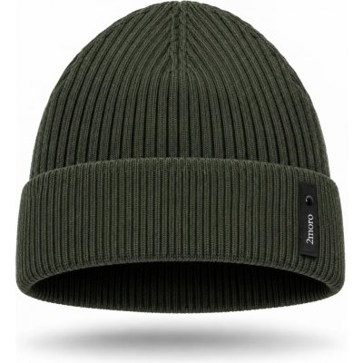 2moro pánská žebrovaná čepice beanie tmavě zelená – Hledejceny.cz