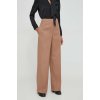 Dámské klasické kalhoty Calvin Klein dámské kalhoty jednoduché high waist K20K206333 béžové