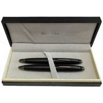 Scrikss SC85568 Knight Matt Black sada plnicího a kuličkového pera – Sleviste.cz