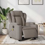 shumee Masážní polohovací křeslo taupe textil – Zboží Dáma