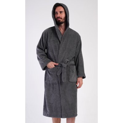 Vienetta MAN pánský župan s kapucí Alex tmavě šedá – Zboží Mobilmania