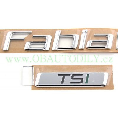 ŠKODA FABIA II-ZADNÍ NÁPIS FABIA TSI original - zelené I 5J6853687Q YKY – Zboží Mobilmania