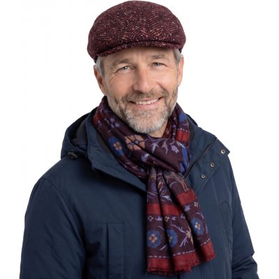 Fiebig bekovka flat cap bordó rybí kost vlněná směs – Hledejceny.cz