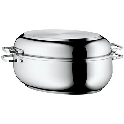 WMF - Oválný pekáč s poklicí 2v1, rozměry 41x28,5 x18 cm, nerezová ocel – Sleviste.cz