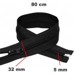 Zip spirálový Dělitelný Černý 32 mm délka 80 cm – Hledejceny.cz