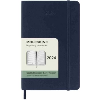 Moleskine A6 týdenní 2024 modrý