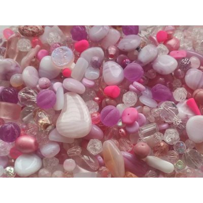 Mix českých skleněných korálků RŮŽOVÁ 50 g – Hledejceny.cz