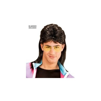 Černá mullet paruka s brýlemi – Zboží Dáma