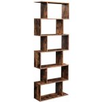 Knihovna VASAGLE 6 polic, rustikální hnědá, dřevěný regál – Zboží Dáma