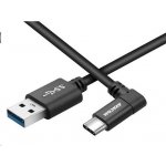 Avacom DCUS-TPCLR-10K USB - USB Type-C, konektor v úhlu 90°, 100cm, černý – Hledejceny.cz