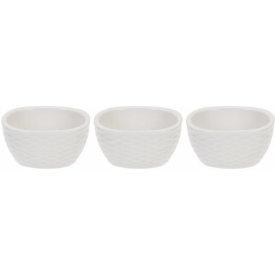 Excellent Houseware Porcelánové servírovací misky 3 ks pletený vzor 10 cm – Zboží Mobilmania