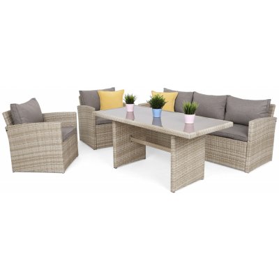 ROHOVÁ RATANOVÁ SÚPRAVA Home&Garden SANTIAGO BEIGE / BEIGE MELANGE – Zboží Mobilmania