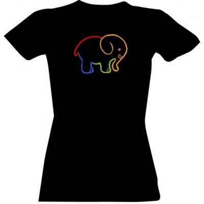 Tričko s potiskem Slon pro štěstí dámské Černá – Zbozi.Blesk.cz