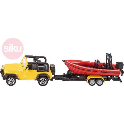 Siku 1658 Auto JEEP WRANGLER s přívěsem a člunem 1:87 – Zbozi.Blesk.cz