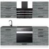 Kuchyňská linka Belini EMILY Premium Full Version 180 cm šedý antracit Glamour Wood s pracovní deskou