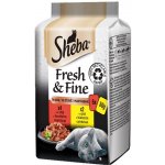 Sheba Fresh & Fine Hovězí a Kuřecí ve šťávě 6 x 50 g – Zboží Mobilmania