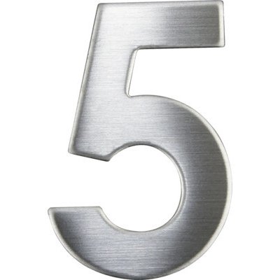 Nerezové číslo 5 v plochém „2D“ provedení RN.75L.5.N – Zboží Mobilmania