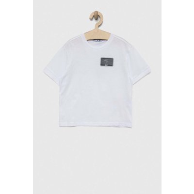 dětské bavlněné tričko EA7 Emporio Armani bílá, s potiskem – Zboží Mobilmania