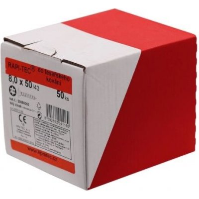 HPM TEC RAPI-TEC 8,0x50/44 (balení 50 ks) - stavební vruty do tesařského kování, pozink, talířová hlava s osazením, TORX T40 – Hledejceny.cz