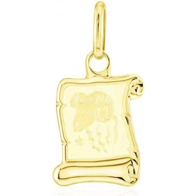 Gemmax Zlatý přívěsek na pergamenu s gravírováním znamení BERAN GUPYN 43021 – Zboží Mobilmania