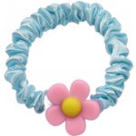 Saténová gumička s kytičkou Barva: tmavě růžová – Hledejceny.cz