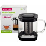 Kamille Skleněná konvice na čaj s nerezovým sítkem hranatá 1000 ml – Zboží Dáma