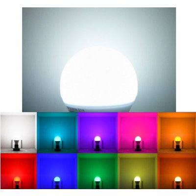 T-led LED barevná žárovka 5W s dálkovým ovladačem E27 Studená bílá