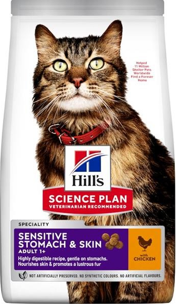 Hill\'s Science Plan Feline Adult citlivé trávení a kůže kuře 1,5 kg