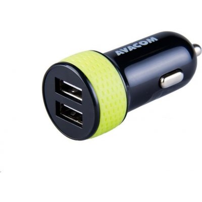 AVACOM nabíječka do auta se dvěma USB výstupy 5V/1A - 3,1A, černo-zelená barva NACL-2XKG-31A – Hledejceny.cz