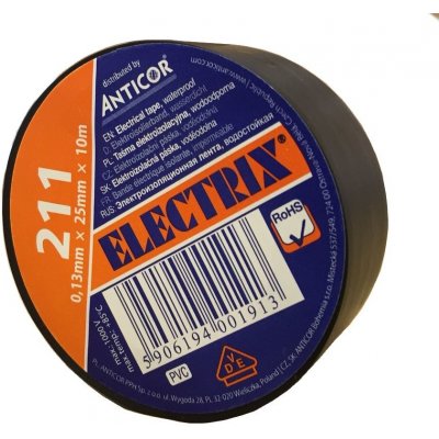 Anticor 211P 25 mm x 10 m PVC černá – Zboží Mobilmania