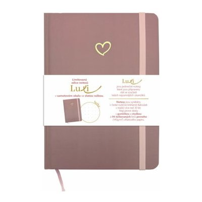 Baloušek Tisk Notes Luxi tečky A5 amino starorůžová – Sleviste.cz