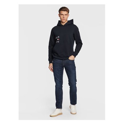 Tommy Hilfiger Mikina Off Placement Text MW0MW29303 Tmavomodrá Regular Fit – Zboží Mobilmania