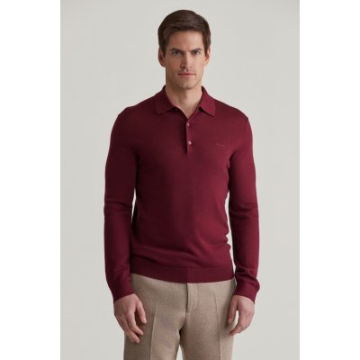 Gant Extrafine Merino Wool Polo červená – Zboží Mobilmania