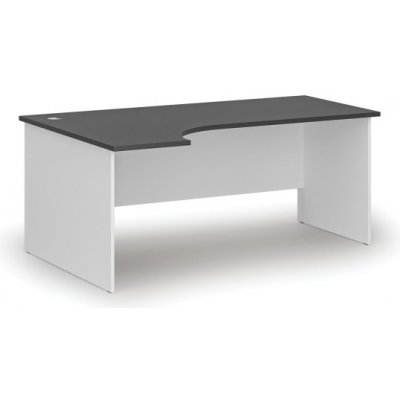 PRIMO Kancelářský rohový pracovní stůl WHITE, 1800 x 1200 mm, levý, bílá/grafit – Zbozi.Blesk.cz