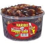 Haribo Happy Cola želé s příchutí ovoce a coly tvar lahviček dóza 1,2 kg – Zboží Dáma