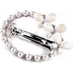 Francouzská spona do vlasů s perlami Varianta: bílá, Balení: 1 ks – Zboží Dáma