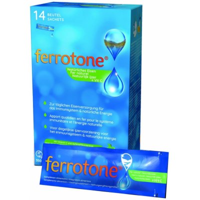 Ferrotone s vitamínem C 100% přírodní zdroj železa 14 sáčků
