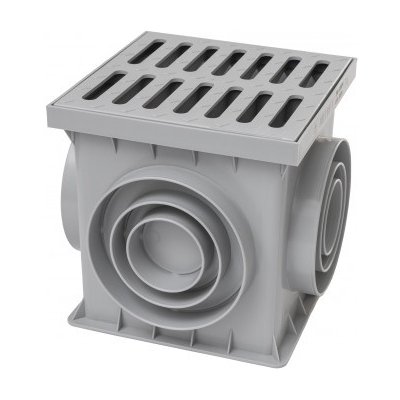 Covernit Dvorní vpusť s roštem Šedá 250 x 250 x 250 mm – Zboží Mobilmania