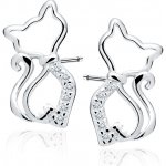 Lunica Stříbrné náušnice KOČKA 0768 – Zboží Mobilmania