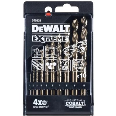 Kobaltové vrtáky DeWalt Extreme Cobalt 10 kusů